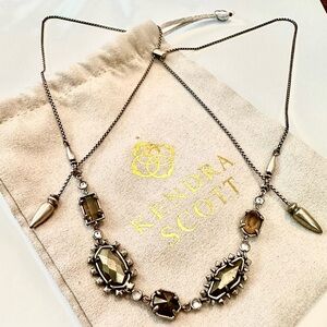 😍Kendra Scott JUNE Adjust Long Stone Western Style Necklace-Pouch & Box